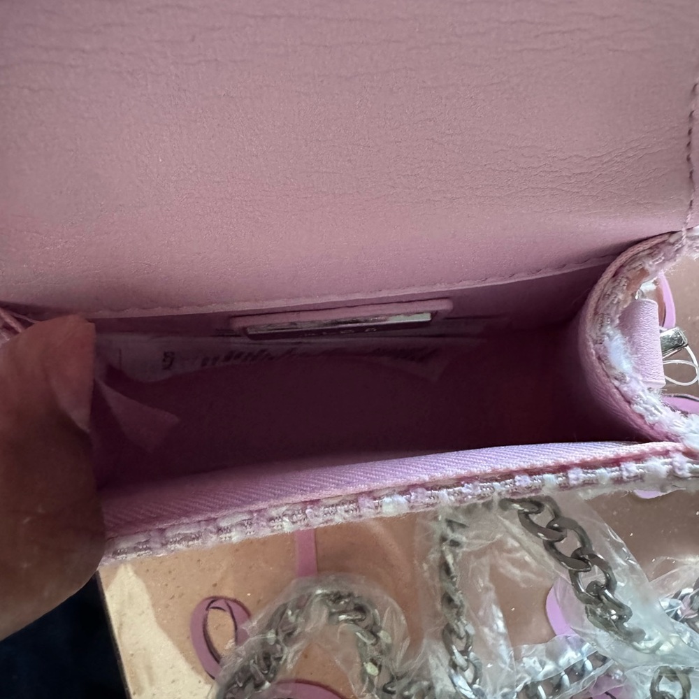 Aldo x BARBIE Pink Tweed Mini Bag with Heart Detail BRAND NEW - Picture 5 of 7